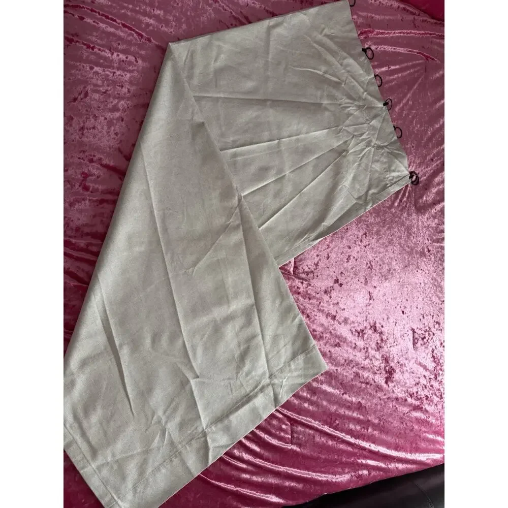 Set of 2 Curtains with hooks beige gray 63 x 50 in neutral